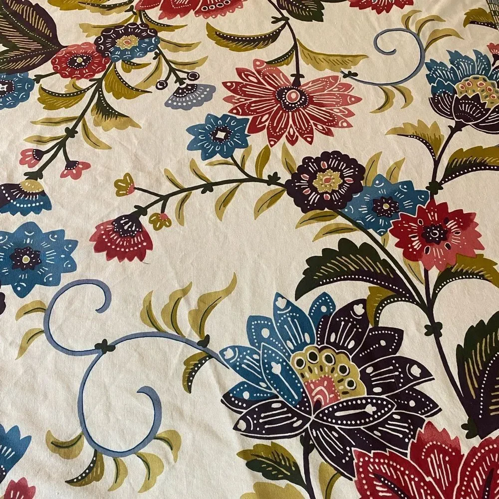 Angelica Floral Duvet Cover in Cream, Red, Blue & Green Twin